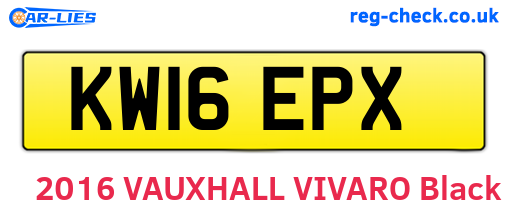 KW16EPX are the vehicle registration plates.