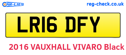 LR16DFY are the vehicle registration plates.