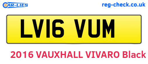 LV16VUM are the vehicle registration plates.
