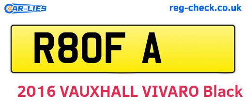R8OFA are the vehicle registration plates.