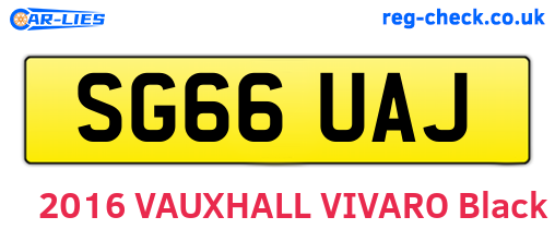 SG66UAJ are the vehicle registration plates.