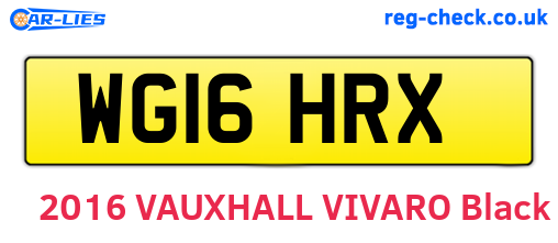WG16HRX are the vehicle registration plates.