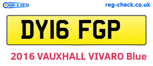 DY16FGP are the vehicle registration plates.