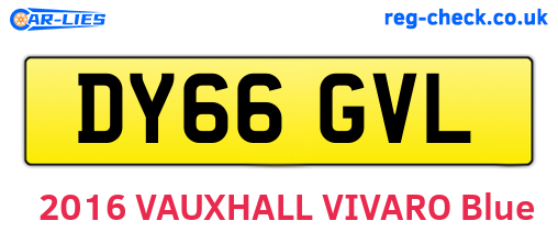 DY66GVL are the vehicle registration plates.