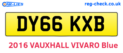 DY66KXB are the vehicle registration plates.