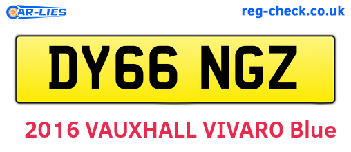DY66NGZ are the vehicle registration plates.