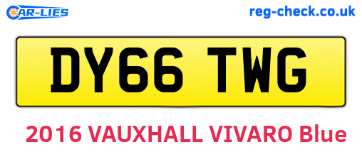 DY66TWG are the vehicle registration plates.