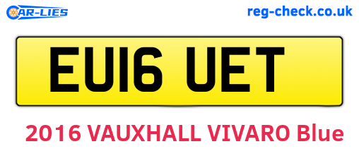 EU16UET are the vehicle registration plates.