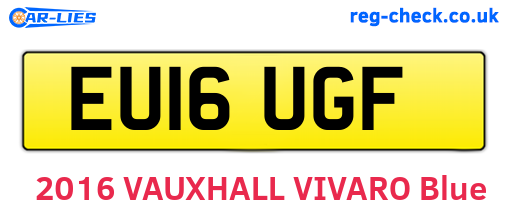 EU16UGF are the vehicle registration plates.