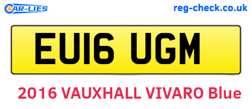 EU16UGM are the vehicle registration plates.