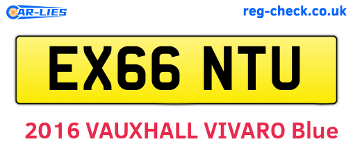 EX66NTU are the vehicle registration plates.