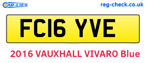 FC16YVE are the vehicle registration plates.