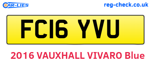FC16YVU are the vehicle registration plates.