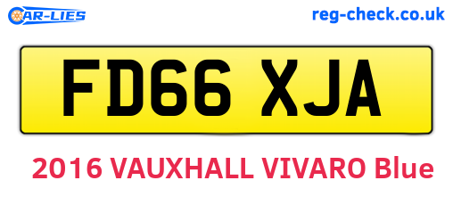 FD66XJA are the vehicle registration plates.