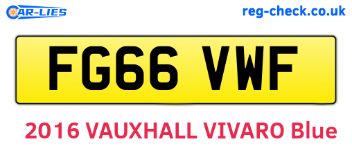FG66VWF are the vehicle registration plates.