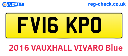 FV16KPO are the vehicle registration plates.