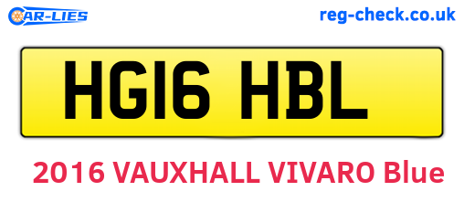 HG16HBL are the vehicle registration plates.