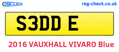 S3DDE are the vehicle registration plates.