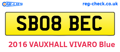 SB08BEC are the vehicle registration plates.
