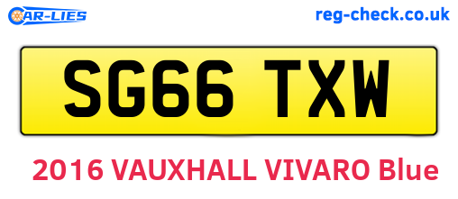 SG66TXW are the vehicle registration plates.