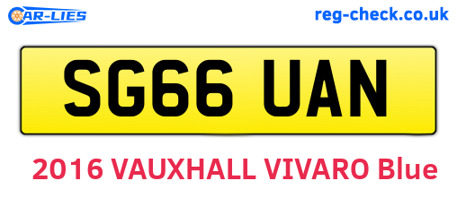 SG66UAN are the vehicle registration plates.