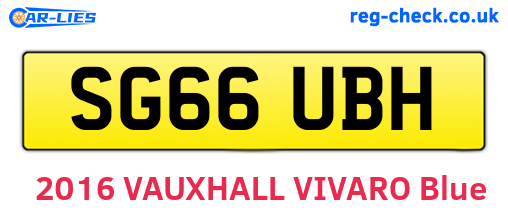 SG66UBH are the vehicle registration plates.