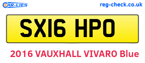 SX16HPO are the vehicle registration plates.