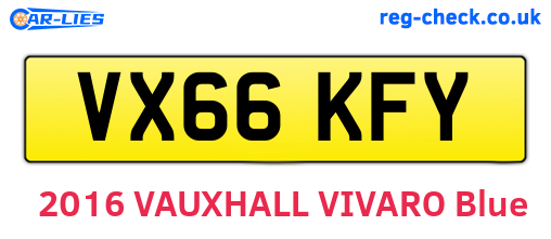 VX66KFY are the vehicle registration plates.