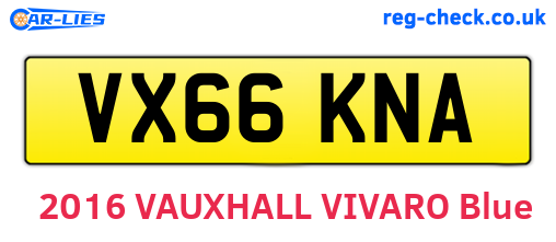 VX66KNA are the vehicle registration plates.