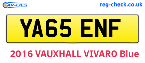YA65ENF are the vehicle registration plates.