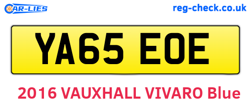 YA65EOE are the vehicle registration plates.