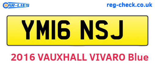 YM16NSJ are the vehicle registration plates.
