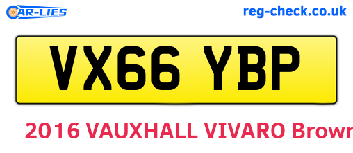 VX66YBP are the vehicle registration plates.