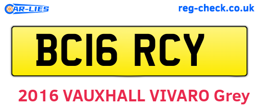 BC16RCY are the vehicle registration plates.