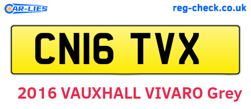 CN16TVX are the vehicle registration plates.
