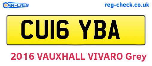 CU16YBA are the vehicle registration plates.
