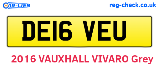 DE16VEU are the vehicle registration plates.