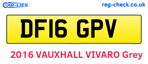 DF16GPV are the vehicle registration plates.