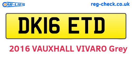DK16ETD are the vehicle registration plates.