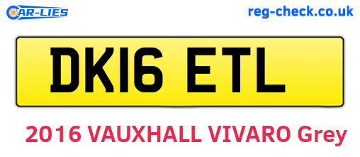DK16ETL are the vehicle registration plates.