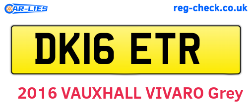 DK16ETR are the vehicle registration plates.