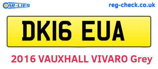 DK16EUA are the vehicle registration plates.