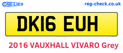DK16EUH are the vehicle registration plates.