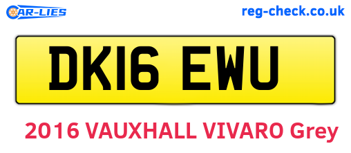 DK16EWU are the vehicle registration plates.