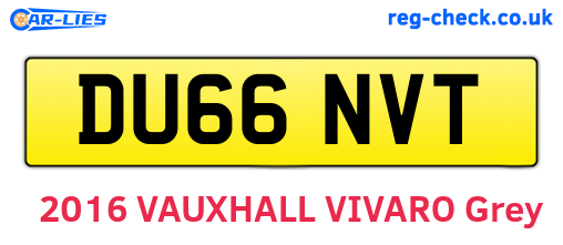DU66NVT are the vehicle registration plates.