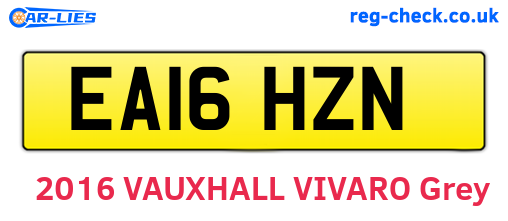 EA16HZN are the vehicle registration plates.