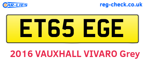 ET65EGE are the vehicle registration plates.