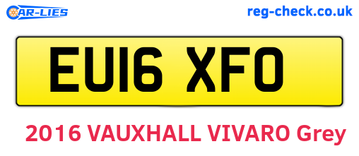EU16XFO are the vehicle registration plates.