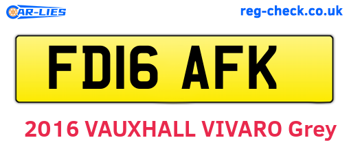 FD16AFK are the vehicle registration plates.