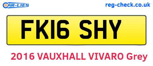 FK16SHY are the vehicle registration plates.